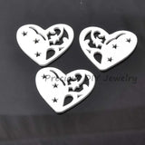 100pcs Christmas Heart Wooden Scrapbooking Charms for Home Decoration