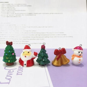 3D Resin Christmas Tree Hanging Key Chain Santa Claus Snowflakes