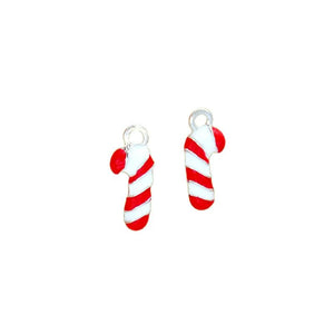 DIY Christmas Cane Charm Red Enamel Metal Jewelry Making