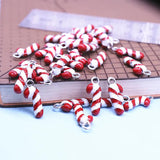DIY Christmas Cane Charm Red Enamel Metal Jewelry Making