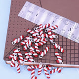 DIY Christmas Cane Charm Red Enamel Metal Jewelry Making