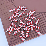 DIY Christmas Cane Charm Red Enamel Metal Jewelry Making