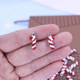DIY Christmas Cane Charm Red Enamel Metal Jewelry Making