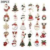 38Pcs Metal Enamel Christmas Charms Pendants for Bracelet