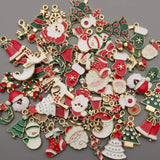 38Pcs Metal Enamel Christmas Charms Pendants for Bracelet