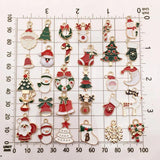 38Pcs Metal Enamel Christmas Charms Pendants for Bracelet