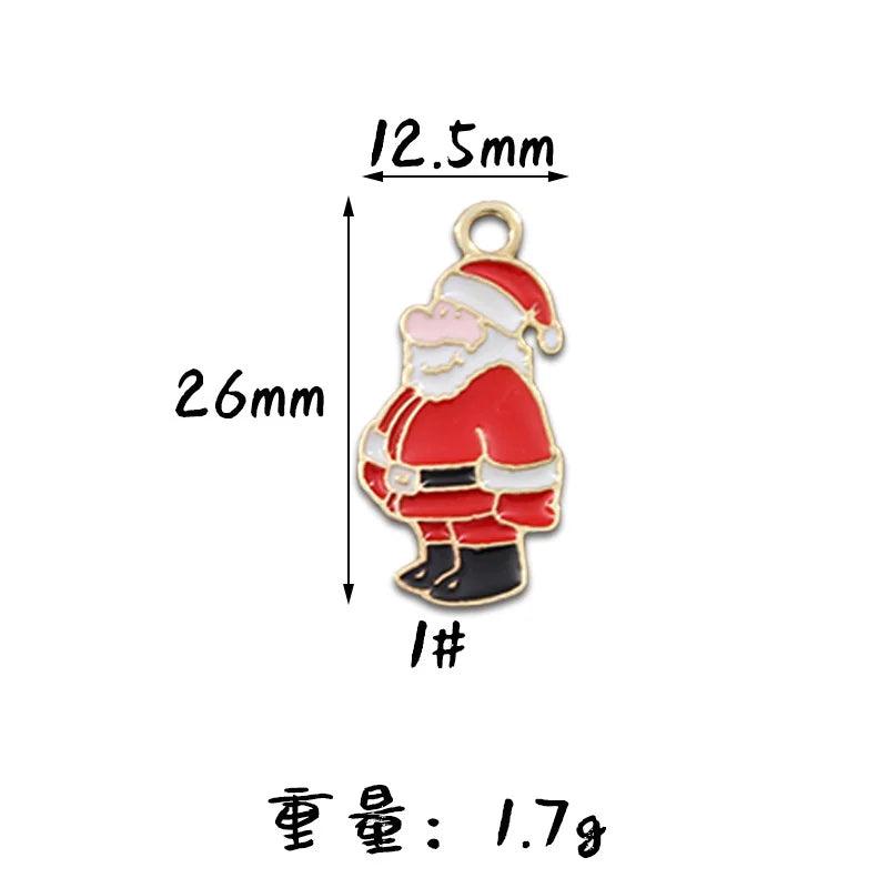 10PCS Metal Alloy Christmas Decorations Merry Christmas Charm Decor Xmas Gift