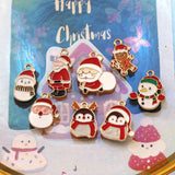 10PCS Metal Alloy Christmas Decorations Merry Christmas Charm Decor Xmas Gift