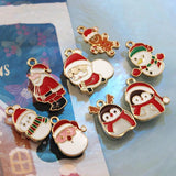 10PCS Metal Alloy Christmas Decorations Merry Christmas Charm Decor Xmas Gift
