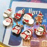 10PCS Metal Alloy Christmas Decorations Merry Christmas Charm Decor Xmas Gift