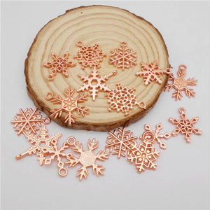 100g/Pack Christmas Snowflake Charms for Jewelry Making