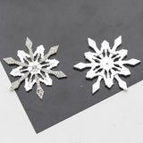5pcs 4.5cm Silver Snowflake Decoration Rhinestone Jewelry Accessories