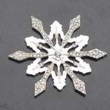 5pcs 4.5cm Silver Snowflake Decoration Rhinestone Jewelry Accessories