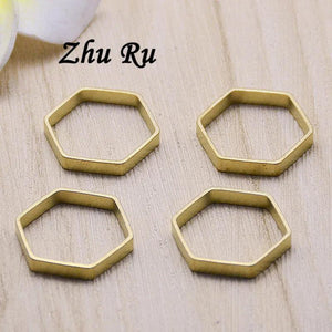 20pcs 18mm Year Hexagon Charms for Jewelry Making Christmas Decor