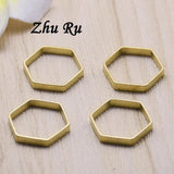 20pcs 18mm Year Hexagon Charms for Jewelry Making Christmas Decor
