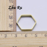 20pcs 18mm Year Hexagon Charms for Jewelry Making Christmas Decor
