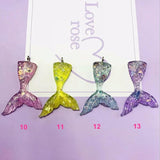 10pcs Mermaid Charms Resin Flat Back Necklace Pendant DIY Decoration