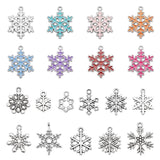 Christmas Snowflake Charms Alloy Silver And Enamel Necklace Pendant