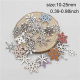 Christmas Snowflake Charms Alloy Silver And Enamel Necklace Pendant