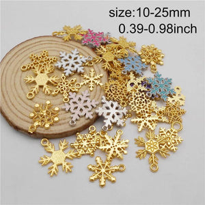 Christmas Snowflake Charms Enamel Pendant Bracelet Accessory