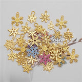 Christmas Snowflake Charms Enamel Pendant Bracelet Accessory