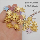 Christmas Snowflake Charms Enamel Pendant Bracelet Accessory