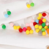 100pcs Kids DIY Polyester Christmas Pompom Toy Craft Supplies Mini Fluffy Pompon