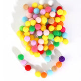 100pcs Kids DIY Polyester Christmas Pompom Toy Craft Supplies Mini Fluffy Pompon