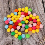 100pcs Kids DIY Polyester Christmas Pompom Toy Craft Supplies Mini Fluffy Pompon