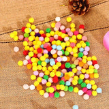 100pcs Kids DIY Polyester Christmas Pompom Toy Craft Supplies Mini Fluffy Pompon