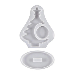 Christmas Tree Photo Frame Epoxy Resin Mold with Bracket