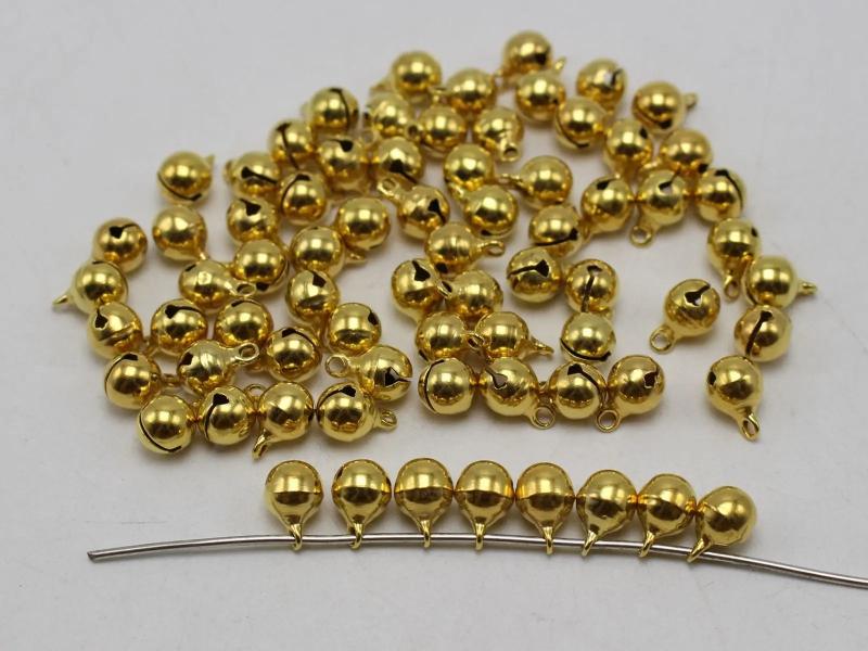Christmas Silver-plate Jingle Bells Beads Charms 6mm DIY Craft