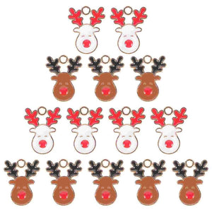 20PCS Christmas Elk Pendant Alloy Necklace Bracelet DIY Charms