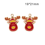20pcs Christmas Deer Cane Charms Pendants Enamel Bracelet Party Metal Craft