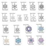 Christmas Snow Snowflake Charms Mix Necklace Pendant