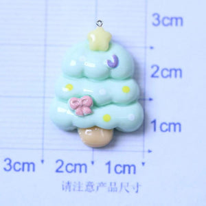10Pcs Star Tree Christmas Resin Charms for DIY Jewelry Making