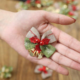 2Pcs Christmas Ornament Hanging Pendants Bow Knot Xmas Tree Bell Decor
