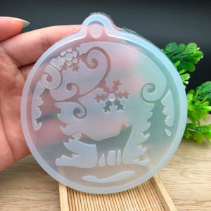 Resin Liquid Silicone Mold Christmas Tree Snow Charms Pendant Mold