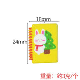 10Pcs Christmas Rabbit Notebook Resin Charms Pendant for Jewelry Making
