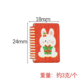 10Pcs Christmas Rabbit Notebook Resin Charms Pendant for Jewelry Making