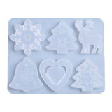 Christmas Pendant Resin Mold Love Heart Bells Elk Xmas Tree Decor Silicone Mold