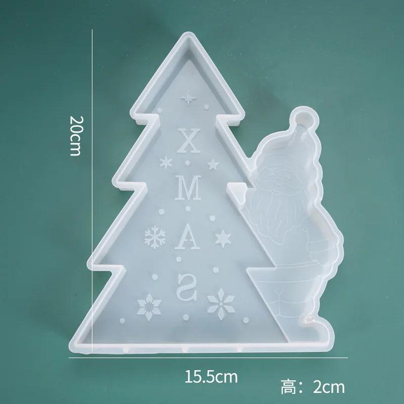 DIY Crystal Epoxy Resin Mold Christmas Tree Santa Claus Decoration