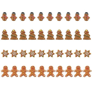 40 Pcs Christmas Decor Resin Pendant Ornaments DIY Hairpin