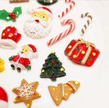 40 Pcs Christmas Decor Resin Pendant Ornaments DIY Hairpin