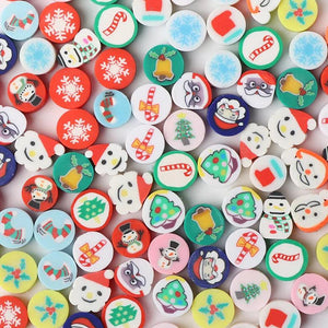 20/50pcs Red Clay Spacer Beads Bracelets Christmas Candy Polymer Clay Beads