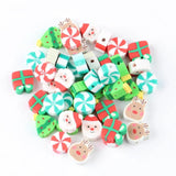 20/50pcs Red Clay Spacer Beads Bracelets Christmas Candy Polymer Clay Beads
