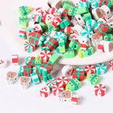 20/50pcs Red Clay Spacer Beads Bracelets Christmas Candy Polymer Clay Beads