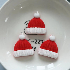 10PCS Christmas Stocking Flat Charms DIY Pendants Decoration