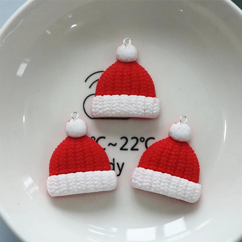 10PCS Christmas Stocking Flat Charms DIY Pendants Decoration