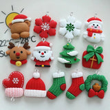 10PCS Christmas Stocking Flat Charms DIY Pendants Decoration